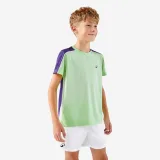 KUIKMA Detské tenisové tričko Dry s okrúhlym golierom zelené 5-6 r (113-122 cm) · záber 1