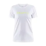 Dámské tréninkové tričko s krátkým rukávem CRAFT W T-Shirt CORE Essence Logo - Velikost: M | Barva: biela · záber 1