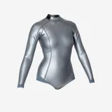SUBEA Dámsky neoprénový top s dlhým rukávom na freediving FRD500 glide skin 1,5mm sivý M · záber 1