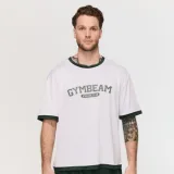Мъжка овърсайз тениска Varsity White - GymBeam - Размер: L | Тегло: 0,24 g | Опаковка: 78 · záber 1