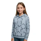Dievčenská mikina s kapucňou 4F JUNIOR SWEATSHIRT F1937-4FJWAW25TSWSF1937-34A-LIGHT BLUE ALLOVER · záber 1