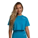GymBeam Women‘s Limitless Cropped T-shirt Aquamarine - Veličina: XS | Boja: Plava | Težina: 0,108 g | Pakiranje: 130 · záber 5