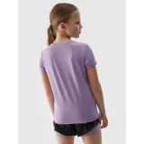 Dívčí tréninkové tričko s krátkým rukávem 4F JUNIOR TSHIRT FNK-4FJWSS24TFTSF696-51S-VIOLET · záber 3