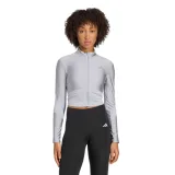 Dámská tréninková mikina se zipem ADIDAS HYG SHN TRACK J HALSIL GREY · záber 1