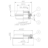 ROCKRIDER Polointergr. hlavové zloženie 1,5"-1"1/8 valcový čap ZS44/28,6 ZS55/40 čierny 10 mm · záber 2