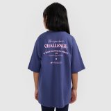 T-shirt oversize s potlačou dievčenský - tmavomodrý · záber 1