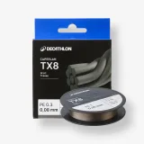 CAPERLAN Splietaná šnúra na prívlač 8 vlákien TX8 sivá 8/100 - 150 m · záber 1