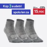 DECATHLON Športové ponožky RS160 stredne vysoké 3 páry tmavosivé 35-38 · záber 1