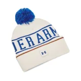 Pánská zimní čepice UNDER ARMOUR M Halftime Pom Beanie-WHT 110 · záber 1