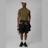 Trekové tričko s merino vlnou pánské - khaki · záber 2