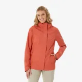 QUECHUA Dámska nepremokavá turistická bunda NH500 oranžová 3XL · záber 1