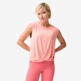 DECATHLON Dámske priedušné tielko na jogu a pilates ružové M · záber 1