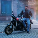 Kožená moto bunda W-TEC Elcabron Farba čierna, · záber 3