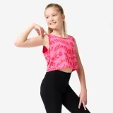 DOMYOS Dievčenské tielko na súčasný a jazzový tanec ružové 8-9 r (131-140 cm) · záber 1