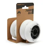 OXELO 4 kolieska na fitness inline korčule Fit 76 mm 80 A biele bez · záber 2