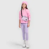 Dívčí regular fleece bez kapuce - růžový · záber 2