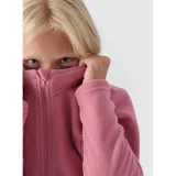 Dívčí fleecová mikina se zipem 4F JUNIOR FLEECE-JWMM00TFLEF261-56S-LIGHT PINK · záber 2