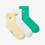 DECATHLON Členkové ponožky Elementals 3 ks zelené/žlté/smotanové 39-42 · záber 1