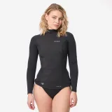 DECATHLON Dámske neoprénovo-fleecové tričko s UV ochranou a dlhým rukávom čierne S · záber 1