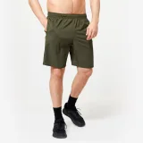 DOMYOS Pánske fitness šortky s vreckami na zips kaki zelené L · záber 1