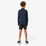 KIPRUN Detské hrejivé bežecké tričko Warm 100 s dlhým rukávom 1/2 zips tmavomodré 8-9 r (131-140 cm) · záber 2