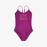 DECATHLON Dievčenské jednodielne plavky Hiloe fialové 14-15 r (160-166 cm) · záber 2