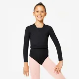 DOMYOS Dievčenská baletná zavinovacia blúzka čierna 8-9 r (131-140 cm) · záber 1