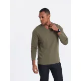 Pánske tričko s dlhým rukávom OMBRE Longsleeve OM-LSBL-0108 V-2 dark olive · záber 3