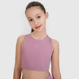 Dívčí sportovní rychleschnoucí crop top 4F JUNIOR x Anna Lewandowska - růžový · záber 2