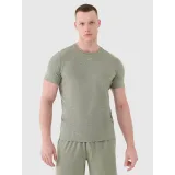 Pánské tréninkové tričko s krátkým rukávem 4F TSHIRT FNK M1344-44M-OLIVE MELANGE · záber 2