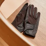 FOUGANZA Klasické jazdecké rukavice kožené karamelové L · záber 2