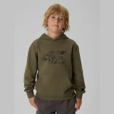 Tepláková mikina regular s kapucňou chlapčenská - khaki · záber 1
