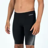 NABAIJI Chlapčenské boxerkové plavky 500 Fitib Shark čierno-biele 10-11 r (141-150 cm) · záber 1