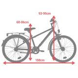 BTWIN Detský mestský bicykel Hoprider 900 9 – 12 rokov tmavomodrý 24" · záber 2