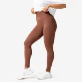 DOMYOS Dámske bezšvové legíny s vysokým pásom push-up tmavohnedé XL · záber 1