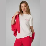 Dámské loose tričko s potiskem - béžové · záber 1