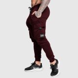 Pánské tepláky Iron Aesthetics Cargo Joggers, bordové · záber 1