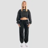 GymBeam Dámské tepláky Aura Washed Black - Velikost: XS | Barva: Čierna | Hmotnost: 0,62 kg | Balení: 22 · záber 4