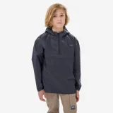QUECHUA Detská turistická nepremokavá bunda MH100 7-15 rokov čierna 7-9 r (123-140 cm) · záber 1