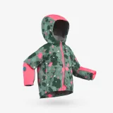 WEDZE Lyžiarska hrejivá bunda 500 Toddler na 1-5 rokov ružovo-zelená 96-112 cm 3-5 Г · záber 1