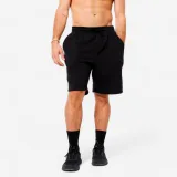DOMYOS Pánske fitness šortky z moltonu čierne 2XL · záber 1