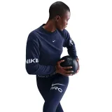 Dámska mikina NIKE PRO W NP DF FLC CREW TT GRX MIDNIGHT NAVY FOOTBALLGREY WHITE · záber 2