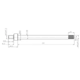 RIVERSIDE Redukcia k prívesu s priechodnou osou M12 závit 1,5 × 172 mm NO SIZE · záber 2