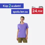 QUECHUA Dámske turistické tričko MH500 krátky rukáv tmavofialové S · záber 1