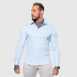 Strečová košeľa Iron Aesthetics Slim Stretch, svetlomodrá · záber 1