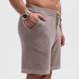 Pánske pletené kraťasy Iron Aesthetics Vibe, béžové · záber 2