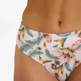 DECATHLON Spodný diel plaviek s vysokým pásom Nora Belly biely vzorovaný M-L · záber 2