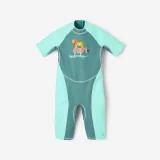 DECATHLON Detská kombinéza Kloupi s ochranou proti UV zelená 3-4 r (96-102 cm) · záber 1