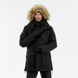 QUECHUA Pánska turistická parka NH900 nepremokavá do -20°C čierna M · záber 1