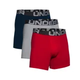 Pánske boxerky UNDER ARMOUR UA Charged Cotton 6in 3 Pack-RED · záber 1